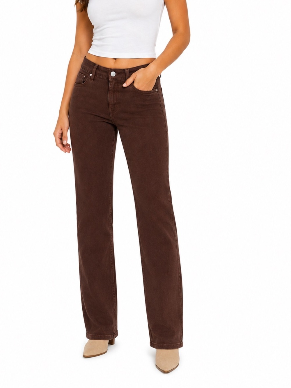 PAIGE Brown Straight Jeans